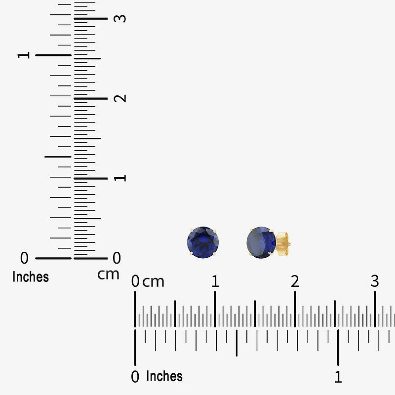Gemstone 10K Gold 4mm Round Stud Earrings