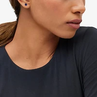 Gemstone 10K Gold 4mm Round Stud Earrings