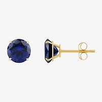 Gemstone 10K Gold 4mm Round Stud Earrings