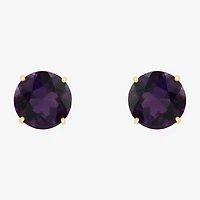 Gemstone 10K Gold 4mm Round Stud Earrings