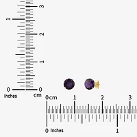 Gemstone 10K Gold 4mm Round Stud Earrings