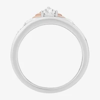 Enchanted Disney Fine Jewelry Ariel(F, Si1) Womens 1/4 CT. T.W. Lab Grown White Diamond 14K Rose Gold Over Silver Sterling Pear Ariel Cocktail Ring