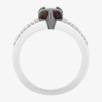 Enchanted Disney Fine Jewelry Evil Queen (I2, I) Womens 1/10 CT. T.W. Lab Created Black Opal 14K Gold Over Silver Sterling Silver Evil Queen Side Stone Cocktail Ring
