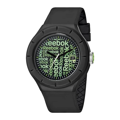 Reebok® Training WarmUp Wallpaper Mens Black Strap Watch
