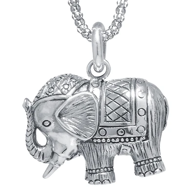 Sterling Silver Elephant Pendant Necklace