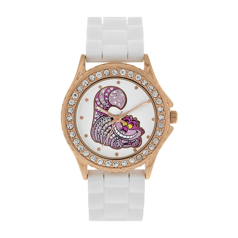 Disney® Womens Cheshire Cat White Strap Watch