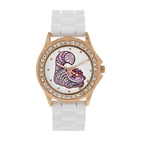 Disney® Womens Cheshire Cat White Strap Watch