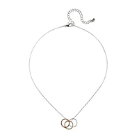 Bijoux Bar Delicates Tri Tone Womens Circle 16 Inch Pendant Necklace
