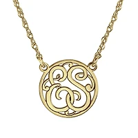 Personalized 15mm Monogram Initial Cut-out Circle Pendant Necklace