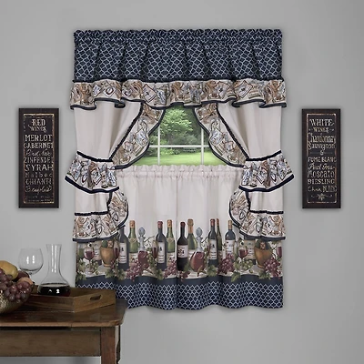 Chateau 3-pc. Rod Pocket Kitchen Curtains & Drapes Window Set