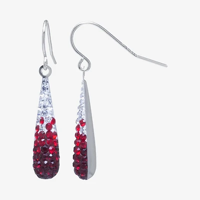 Silver Treasures Crystal Sterling Pear Drop Earrings
