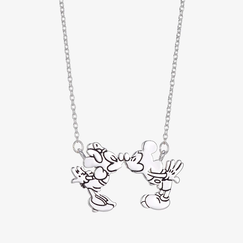 Disney Classics Womens Pure Silver Over Brass 16 Inch Pendant Necklace