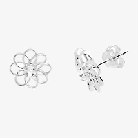 Itsy Bitsy Sterling Silver Crystal Flower Earrings
