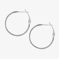 Silver Treasures Sterling Silver Hoop Earrings