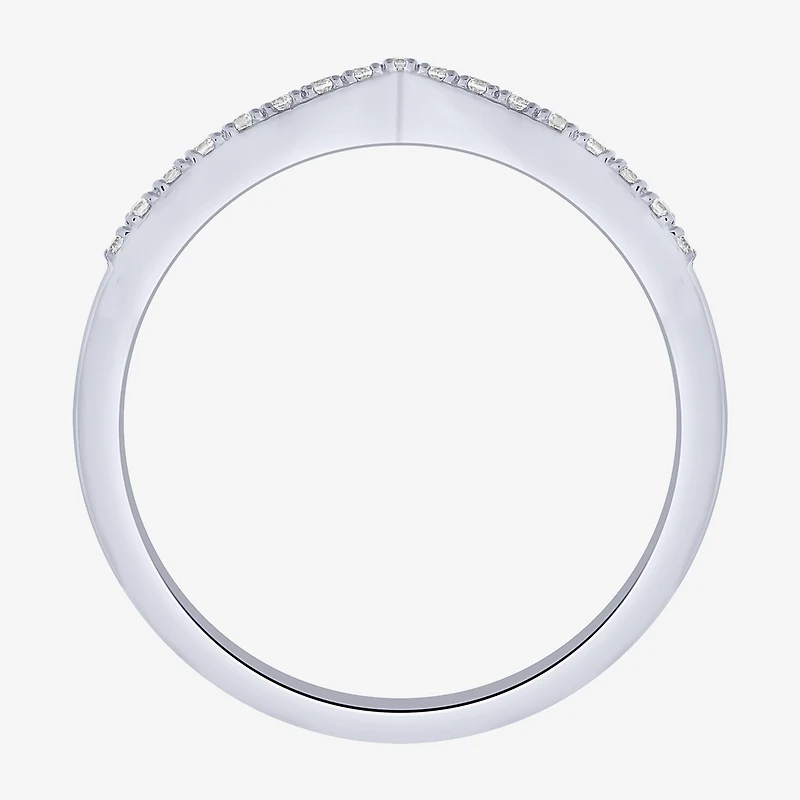 Chevron 1/4 CT.T.W. Natural Diamond 10K Gold Wedding Band