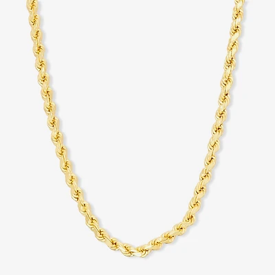 14K Gold Over Silver  Solid Rope Chain Necklace