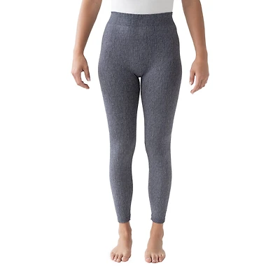 Muk Luks Faux Denim Womens Comfort Waistband Plus Full Length Leggings