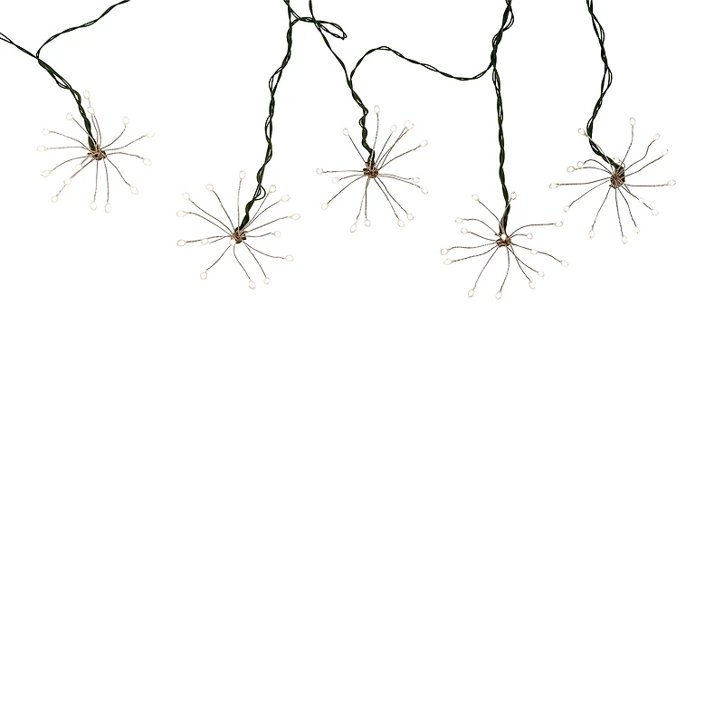 Kurt Adler 75-Light Cluster Burst Warm White Superbright LED Light Set with Green Wire