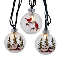Kurt Adler 10-Light Cardinal And Cabin String Lights
