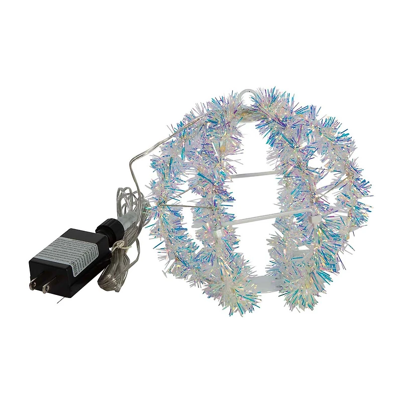 Kurt Adler Led Tinsel Foldable Sphere String Lights