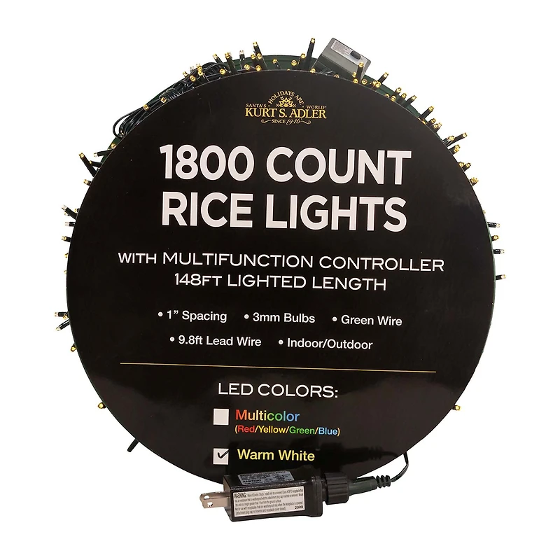 Kurt Adler 148foot Warm White Led Rice String Lights