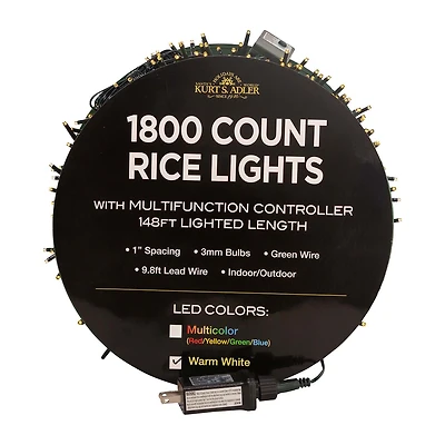 Kurt Adler 148foot Warm White Led Rice String Lights