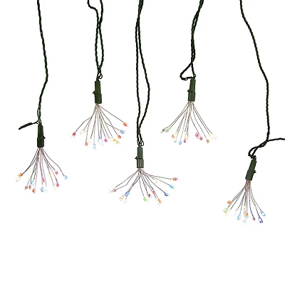 Kurt Adler 75-Light Cluster Lights and Multi-Color Twinkle LED Lights with Green Wire