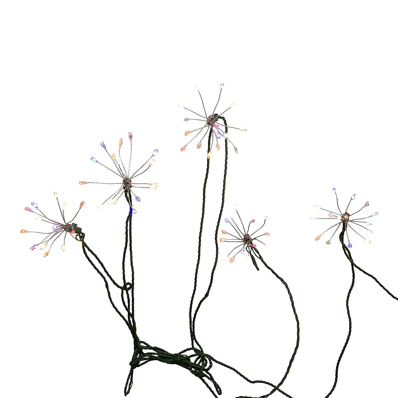Kurt Adler 75-Light Cluster Lights and Multi-Color Twinkle LED Lights with Green Wire