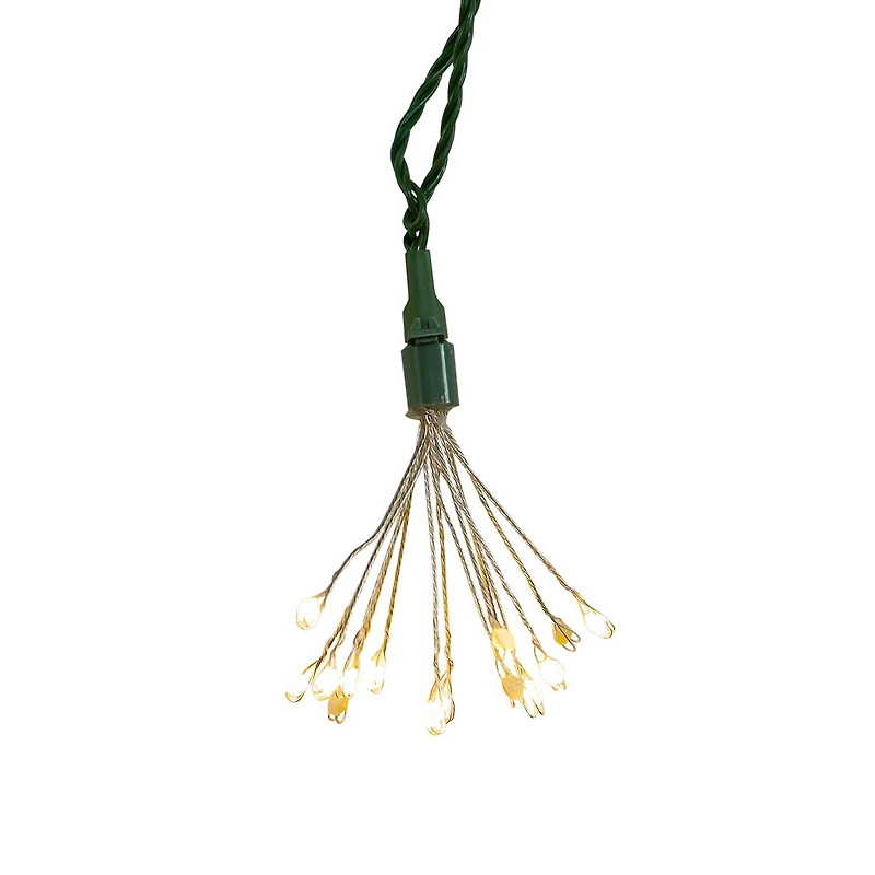 Kurt Adler 75-Light Cluster Lights and Warm White Twinkle LED Lights with Green Wire