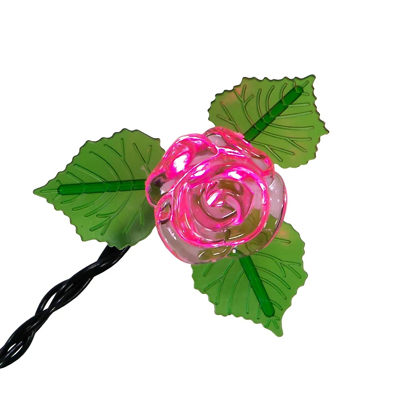 Kurt Adler 10-Light Led Pink Rose String Lights
