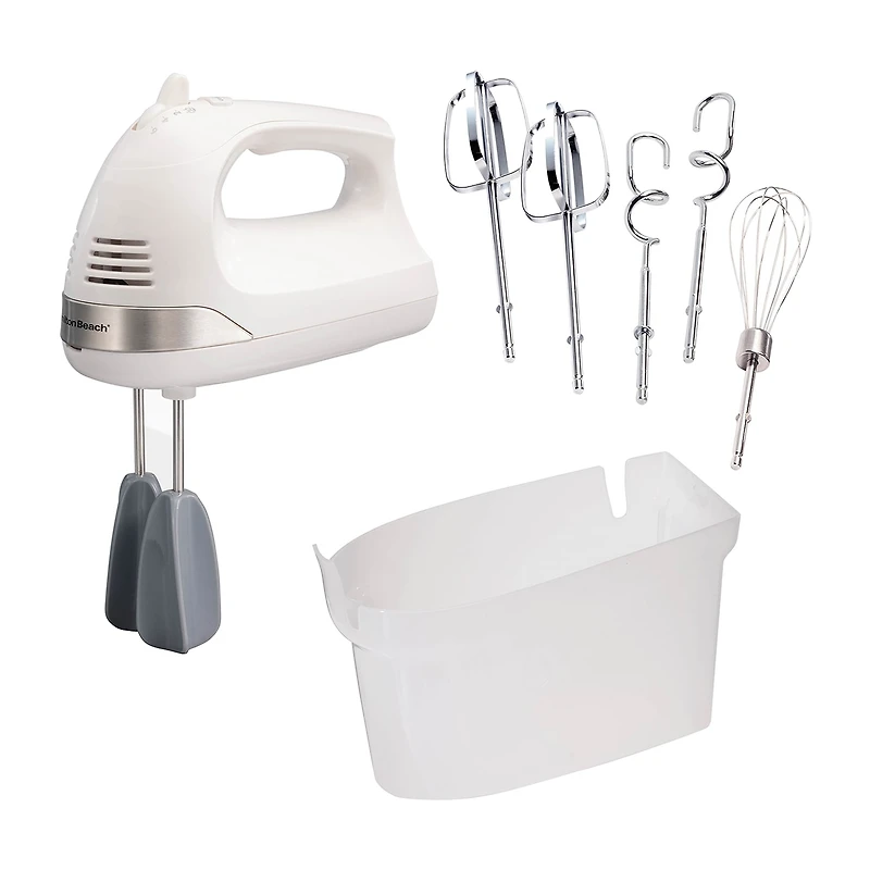 Hamilton Beach 6 Speed Hand Mixer with Snap-on Case and Easy Clean Beaters