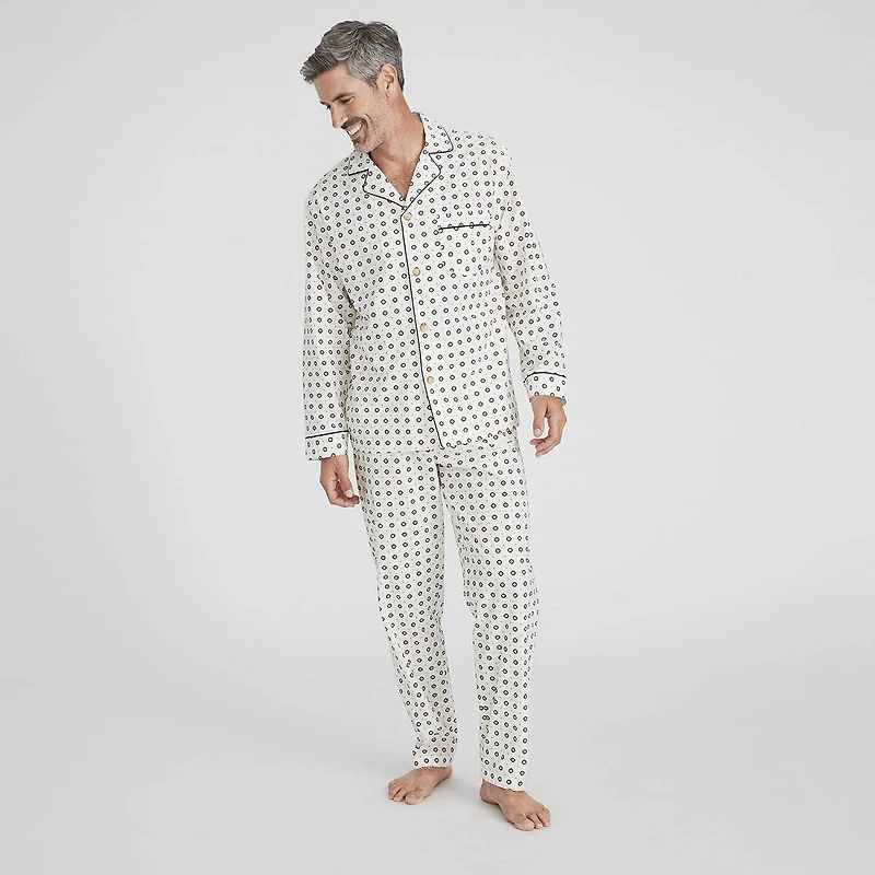 Stafford Modal Mens Long Sleeve 2-pc. Pajama Set