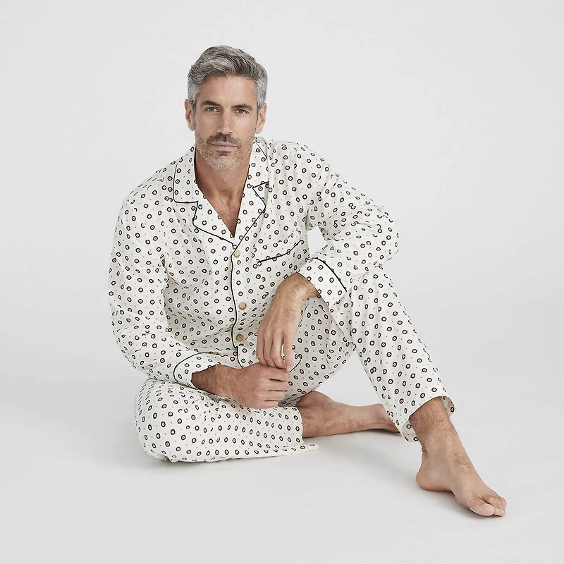Stafford Modal Mens Long Sleeve 2-pc. Pajama Set