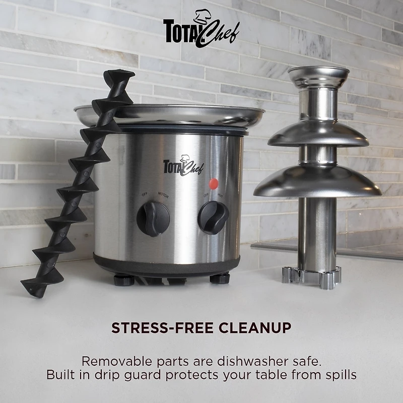 Total Chef 3 Tier Chocolate Fondue Fountain- 1.5 lbs (680 g) Capacity