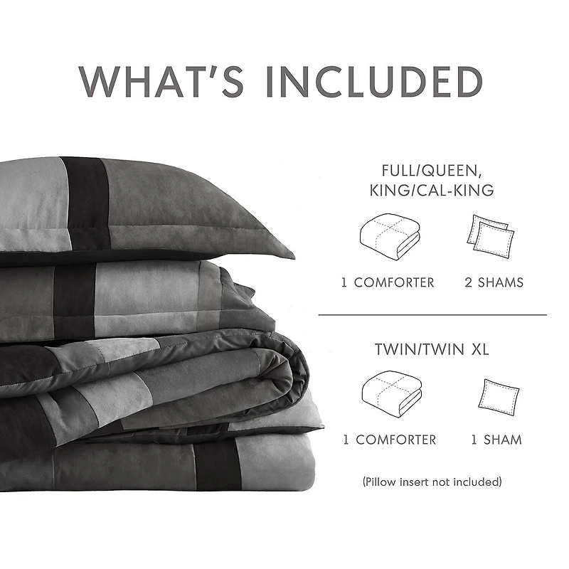 510 Design Boulder Pieced Faux Suede Midweight Comforter Set