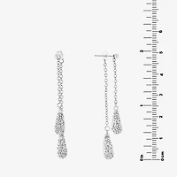 Sparkle Allure Womens Crystal Pure Silver Over Brass Pear Drop Earrings