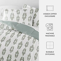 Casual Comfort Folk Leaves Midweight Down Alternative Comforter Set
