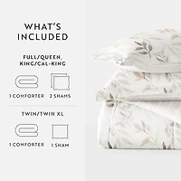 Casual Comfort Foliage Stripe Midweight Down Alternative Comforter Set