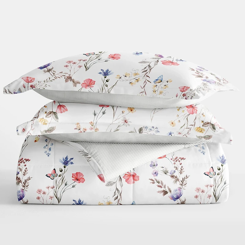 Casual Comfort Meadow Floral Midweight Down Alternative Comforter Set