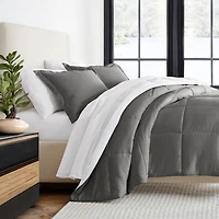 Casual Comfort Stitch Stripe Midweight Down Alternative Comforter Set