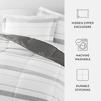 Casual Comfort Stitch Stripe Midweight Down Alternative Comforter Set