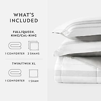Casual Comfort Stitch Stripe Midweight Down Alternative Comforter Set