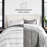 Casual Comfort Stitch Stripe Midweight Down Alternative Comforter Set