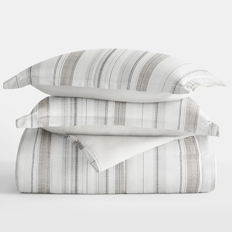 Casual Comfort Vertical Stripe Midweight Down Alternative Comforter Set