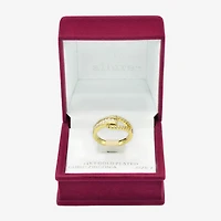 Sparkle Allure Buckle Womens 3MM Cubic Zirconia 14K Gold Over Brass Band