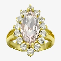 Sparkle Allure Womens Pink Cubic Zirconia 14K Gold Over Brass Marquise Halo Cocktail Ring