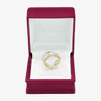 Sparkle Allure Irregular Womens 3.5MM 14K Gold Over Brass Pure Silver Crossover Band