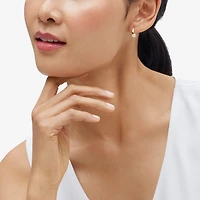 Womens Dyed White 10K Gold 17mm Hoop Earrings