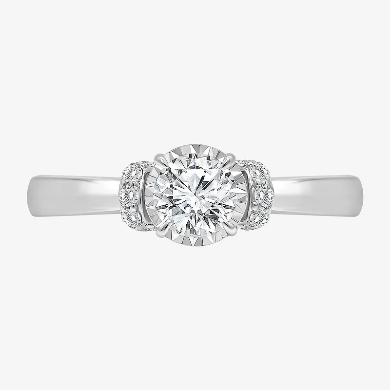 (I / I1) Womens 1 CT. T.W. Lab Grown White Diamond 14K Gold Round Engagement Ring
