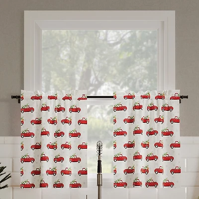 No 918 Christmas Truck Rod Pocket Tailored Valance